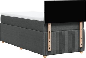 vidaXL Κρεβάτι Boxspring με Στρώμα Σκούρο Γκρι 80x200 εκ. Υφασμάτινο