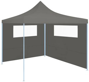 vidaXL Πλαϊνά για Κιόσκι με Παράθυρα 2 τεμ. Ανθρακί