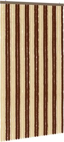 vidaXL Κουρτίνα εντόμων Chenille Καφέ και μπεζ 118 x 220 cm 100% PP