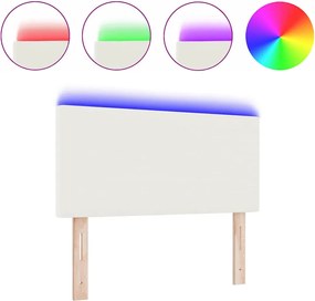 vidaXL LED κεφαλάρι με φώτα λωρίδας LED Κρεμ 100 cm Πολυεστέρας