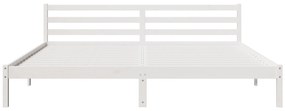 vidaXL Κρεβάτι με Κεφαλάρι Λευκό 200x220 εκ. Σταθερό Ξύλο Πεύκου