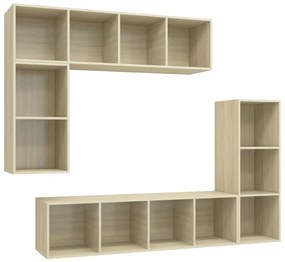 vidaXL Σετ Επίπλων Τηλεόρασης 4 Τεμαχίων Sonoma Δρυς Επεξ. Ξύλο