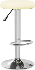 vidaXL Σκαμπό Μπαρ 2 τεμ. Κρεμ από Συνθετικό Δέρμα