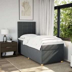 ΚΡΕΒΑΤΙ BOXSPRING ΜΕ ΣΤΡΩΜΑ ΣΚΟΥΡΟ ΓΚΡΙ 100X200 ΕΚ. ΥΦΑΣΜΑΤΙΝΟ 3291192