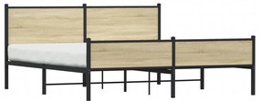 vidaXL Σκελετός Κρεβ. Χωρίς Στρώμα Sonoma Δρυς 180x200 εκ. Μεταλλικό