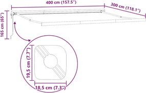 vidaXL Αναδιπλούμενη τέντα Πράσινο και Λευκό 400 x 300 εκ
