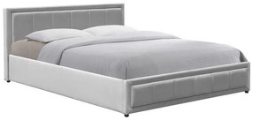 Επενδυμένο Κρεβάτι Huga Διπλό με αποθηκευτικό χώρο Βελούδο Γκρί 160x200εκ. 167x216x85 εκ.