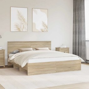 vidaXL Σκελετός Κρεβατιού Δρύς Sonoma 180 x 200 cm Επεξεργασμένο ξύλο