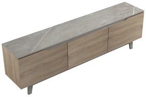 Έπιπλο τηλεόρασης Kasandra pakoworld μπεζ μαρμάρου-sonoma 180x35x48.5εκ
