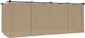 vidaXL Κιόσκι με Κουρτίνες Taupe 6x3 μ. Ατσάλινο