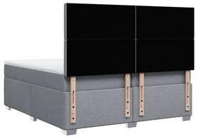 ΚΡΕΒΑΤΙ BOXSPRING ΜΕ ΣΤΡΩΜΑ ΑΝΟΙΧΤΟ ΓΚΡΙ 200X200 ΕΚ. ΥΦΑΣΜΑΤΙΝΟ 3292909