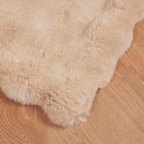 vidaXL Ψεύτικη κουβέρτα από κουνέλι 4 pcs Μπεζ 150 x 220 cm