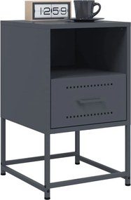 vidaXL Κομοδίνο Ανθρακί 36 x 39 x 60,5 εκ. Ατσάλινο
