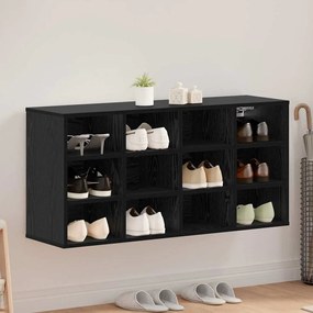 vidaXL Ντουλάπα Παπουτσιών με ράφι Μαύρη Οξυά 103 x 30 x 51 εκ.