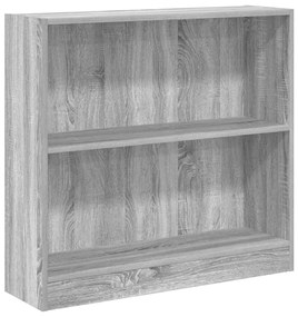 vidaXL Βιβλιοθήκη Γκρι Sonoma 80x24x76 εκ. από Επεξεργασμένο Ξύλο