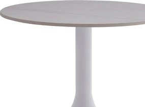 Βοηθητικό τραπέζι Fabron Inart λευκό sintered stone Φ50x52εκ