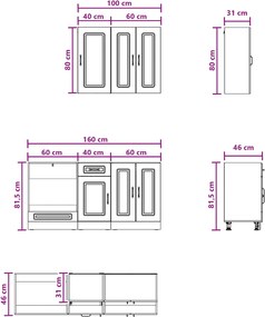 vidaXL Μονάδα κουζίνας KALMAR 5 pcs Λευκό Επεξεργασμένο Ξύλο