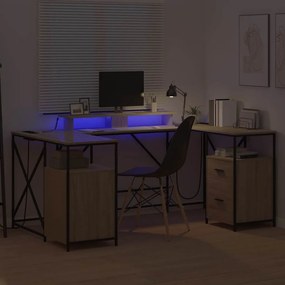 vidaXL Γραφείο Δρύς Sonoma 182 x 101 x 87,5 εκ Επεξεργασμένο ξύλο