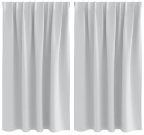 vidaXL Κουρτίνες με κουρτίνες 2 pcs Ανοιχτό Γκρι 140x140cm Πολυεστέρας