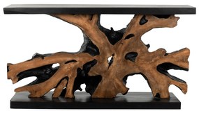 Κονσόλα C9356 απο Μασίφ Ξύλο TEAK Φυσικό - Μαύρο 150x40x80Yεκ. 150x40x80 εκ.