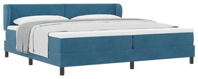 vidaXL κρεβάτι με βάση και στρώμα  Σκούρο Μπλε 200x200 εκ Βελούδο