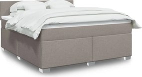 vidaXL Κρεβάτι Boxspring με Στρώμα Taupe 180x200 εκ. Υφασμάτινο