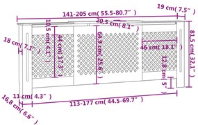 ΚΑΛΥΜΜΑ ΚΑΛΟΡΙΦΕΡ ΜΑΥΡΟ 205 ΕΚ. ΑΠΟ MDF 325556