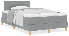 vidaXL Κρεβάτι Κουτιού με Στρώμα Ανοιχτό Γκρι 120x200 cm Υφασμάτινο