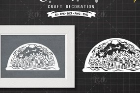 Σετ των 2 Intra απο ξύλο plywood 3mm-4mm πάχος Χριστουγεννιάτικη Χαρτόκοπη εικονογράφηση Δίασταση 30x20 cm INTRAFABR-18660726