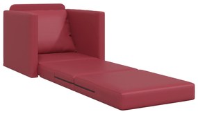 vidaXL Κρεβάτι-Σοφά 2 σε 1 Μπορντό 74x77x81 εκ. Συνθετικό δέρμα