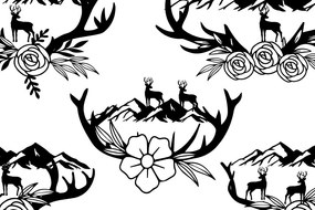 Σετ των 2 Intra απο ξύλο plywood 3mm-4mm πάχος Christmas Deer Field Mountain Δίασταση 15x15 cm INTRAFABR-77456876