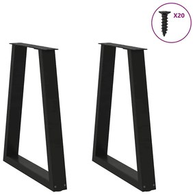 vidaXL Πόδια Τραπεζαρίας Σχήματος V 2 τεμ. Μαύρο 60x(72-73,3) εκ. Ατσάλι
