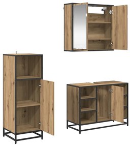 vidaXL Σετ Επίπλων Μπάνιου 3 pcs Artisan Oak Επεξεργασμένο ξύλο