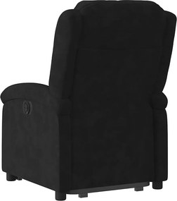 vidaXL Πολυθρόνα Ανακλινόμενη με Ανύψωση Μαύρο Βελούδινη