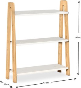 Βιβλιοθήκη Como Megapap χρώμα λευκό - oak 63x22x80εκ.