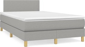 vidaXL Κρεβάτι Boxspring με Στρώμα &amp; LED Αν.Γκρι 120x190εκ. Υφασμάτινο