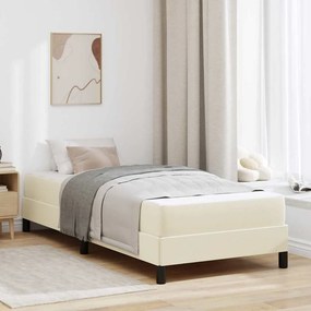 vidaXL Σκελετός Κρεβατιού με στρώμα Κρεμ 80 x 200 cm ύφασμα