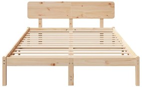 vidaXL Σκελετός Κρεβατιού Φυσικό 200 x 200 cm Μασίφ ξύλο πεύκου