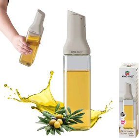 Γυάλινη φιάλη για σάλτσες Kinghoff KH 2004, 500 ml, Δοσομετρητής, Στεγανό κλείσιμο, Μπεζ