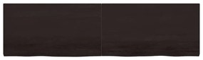 vidaXL Πάγκος Μπάνιου Σκούρο Καφέ 220x60x(2-4) εκ. Επεξεργ. Μασίφ Ξύλο