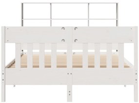 vidaXL Σκελετός Κρεβ. Χωρίς Στρώμα Λευκό 120x200 εκ Μασίφ Πεύκο