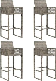 vidaXL Σετ μπαρ κήπου 5 τεμαχίων χωρίς μαξιλάρια Γκρί