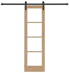 vidaXL Συρόμενη Πόρτα ORKDAL Καφέ 61 x 198.5 εκ. Μασίφ ξύλο πεύκου