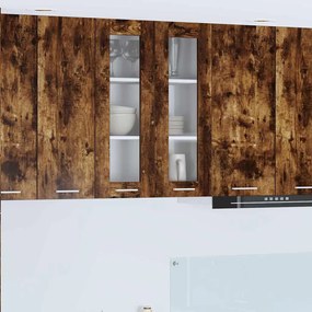 vidaXL Κρεμαστό ντουλάπι με ράφι Riga Καπνιστό Δρύς 60 x 31 x 80 εκ.