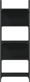 vidaXL Βιβλιοθήκη 5 Επιπέδων Μαύρη 60,5x24x166,5 εκ. Επεξεργ. Ξύλο