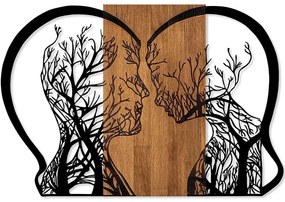Διακοσμητικό Τοίχου Tree Woman And Man Love 899SKL2414 58x80cm Walnut-Black Wallity Metal,Wood