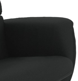 vidaXL Πολυθρόνα Ανακλινόμενη με Υποπόδιο Μαύρη από Συνθετικό Δέρμα