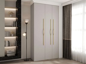 Ντουλάπα Como II 120 Τρίφυλλη-Cashmere - Χρυσό