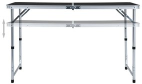 vidaXL Τραπέζι Κάμπινγκ Πτυσσόμενο Γκρι 120 x 60 εκ. Αλουμινίου