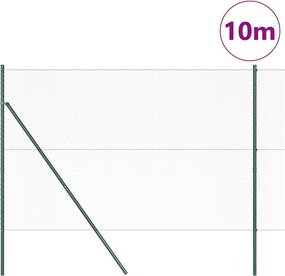vidaXL Στύλος Περιφράξεων Πράσινο 10 x 1,5 μ (13 χιλ. πλέγμα)